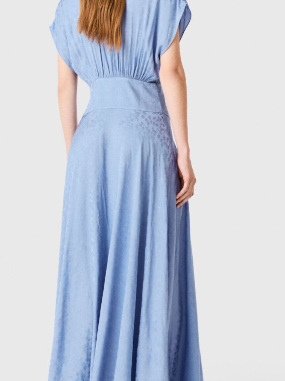 NWT: Maje patterned jacquard maxi dress - light blue - size EU 38/US M - Picture 4 of 4